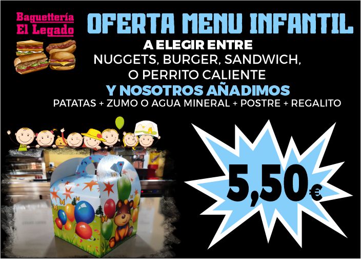 MENÚ INFANTIL EL LEGADO Oferta Menú Infantil en Dos Hermanas