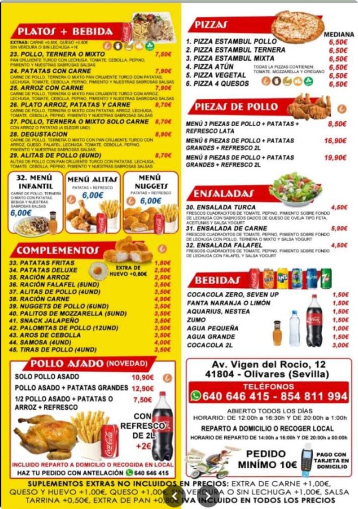 carta Auténtico Döner Kebab & Pollo Asado 02